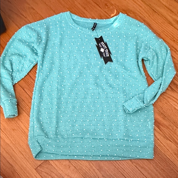 Crazy Train Sweaters - BNWT Women's Dally Darlin Teal Sweater by Crazy Train Medium